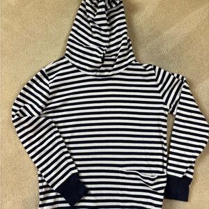 J. Crew Blue and White Striped Sweatshirt Classic Cotton Crew